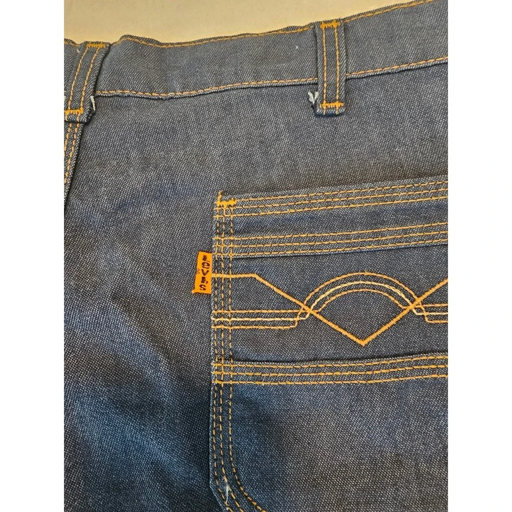 Vintage 60's Levis For Men Orange Tab Denim Shorts Dark Wash Indigo 35 Waist